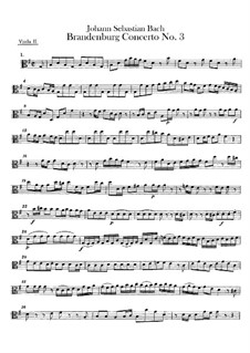 Brandenburg Concerto No.3 in G Major – Viola II Part, BWV 1048