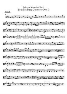 Brandenburg Concerto No.3 in G Major – Viola III Part, BWV 1048