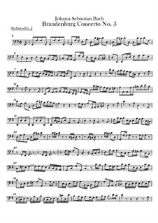Brandenburg Concerto No.3 in G Major – Cello I Part, BWV 1048