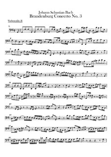 Brandenburg Concerto No.3 in G Major – Cello II Part, BWV 1048