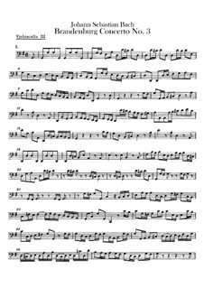 Brandenburg Concerto No.3 in G Major – Cello III Part, BWV 1048
