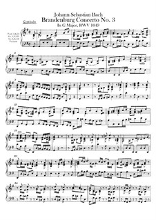 Brandenburg Concerto No.3 in G Major – Harpsichord Part, BWV 1048