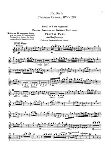 Christmas Oratorio – French Horns I, II Parts, BWV 248