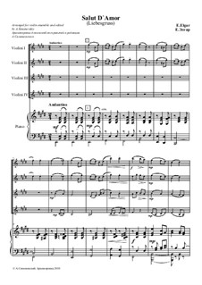 Salut D`Amor. Arranged for Violin Ensemble and Piano, Op.12