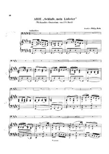 Christmas Oratorio. Air 'Schlafe, mein Liebster', for Cello and Piano, BWV 248