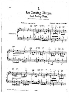 On Sunday Morning, for Piano, Op.49 No.1