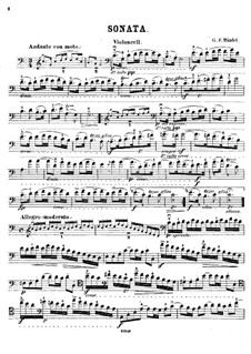 Sonata for Viola da gamba and Harpsichord. Arrangement for Cello and Piano – Cello Part