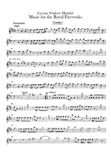Music for the Royal Fireworks – Trumpets I-III Parts, HWV 351