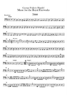 Music for the Royal Fireworks – Timpani Part, HWV 351