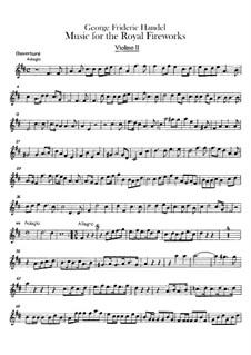 Music for the Royal Fireworks – Violin II Part, HWV 351