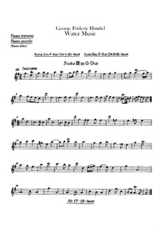 Water Music – Flute and Flute Piccolo Parts, HWV 348-350