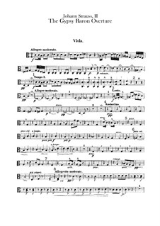 The Gypsy Baron. Overture – Violas Part