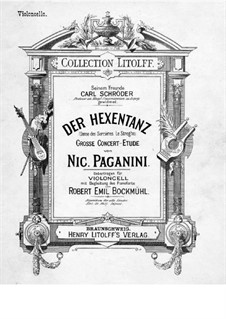 Witches Dance. Arrangement for Cello and Piano – Cello Part, Op.8