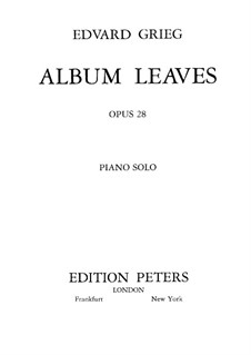 Album Leaves, for Piano, Op.28