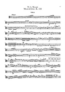 A Musical Joke. Divertimento – Viola Part, K.522
