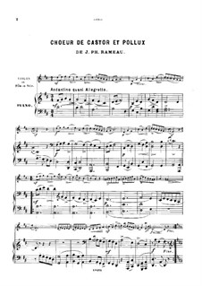 Choir: For violin (or flute, or cello) and piano by Jean-Philippe Rameau