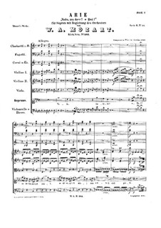 Vado, ma dove? Oh Dei, K.583: Full score by Wolfgang Amadeus Mozart