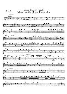 Music for the Royal Fireworks – French Horns Parts, HWV 351