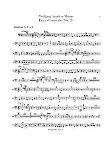 Piano Concerto No.26 in D Major – Timpani Part, K.537