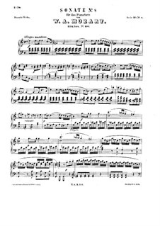 Sonata for Piano No.8 in A Minor, K.310: For a single performer by Wolfgang Amadeus Mozart
