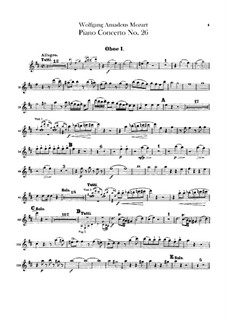 Piano Concerto No.26 in D Major – Oboes Parts, K.537