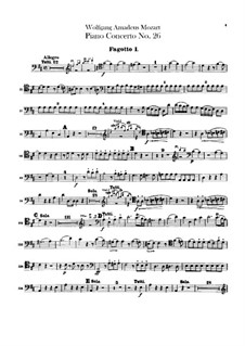Piano Concerto No.26 in D Major – Bassoons Parts, K.537