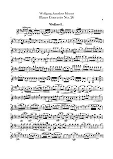Piano Concerto No.26 in D Major – Violin I Part, K.537