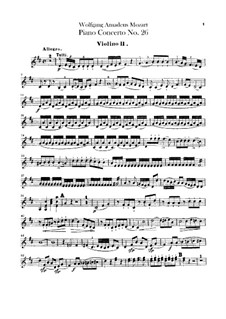 Piano Concerto No.26 in D Major – Violin II Part, K.537