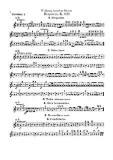 Requiem in D Minor – Trumpets Parts, K.626