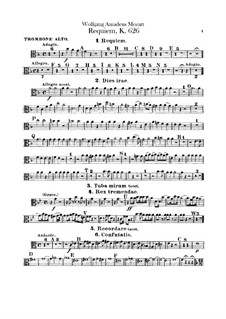 Requiem in D Minor – Trombones Parts, K.626