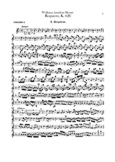 Requiem in D Minor – Violin I Part, K.626