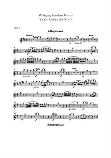 Violin Concerto No.3 in G Major – Flutes Parts, K.216