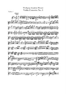 Violin Concerto No.3 in G Major – Violins Parts, K.216