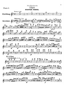 Elijah – Flutes Parts, Op.70