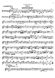 Elijah – Clarinets Parts, Op.70