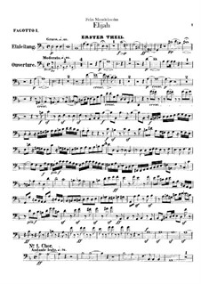 Elijah – Bassoons Parts, Op.70