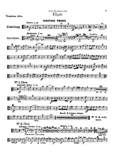 Elijah – Trombones and Ophicleide Parts, Op.70