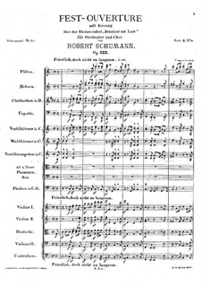 Festival Overture with Chorus on 'Bekränzt mit Laub', Op.123: Full score by Robert Schumann