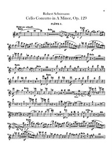 Cello Concerto in A Minor – Flutes Parts, Op.129