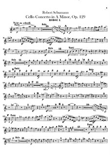 Cello Concerto in A Minor – Oboes Parts, Op.129