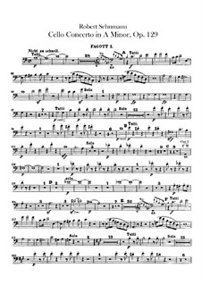 Cello Concerto in A Minor – Bassoons Parts, Op.129