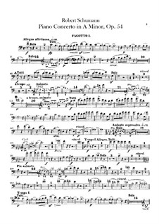 Piano Concerto in A Minor – Bassoons Parts, Op.54