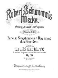 Six Poems for Voice and Piano, Op.36