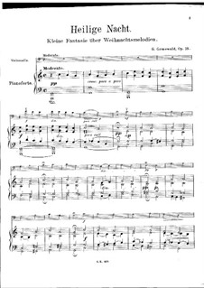 Heilige Nacht for Cello and Piano, Op.18: Score by Gottfried Grünewald