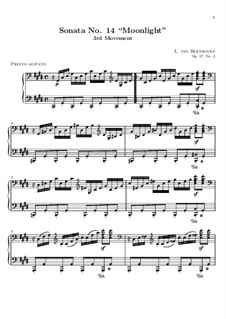 Sonata No.14 for Piano 'Moonlight'. Movement III, Op.27 No.2