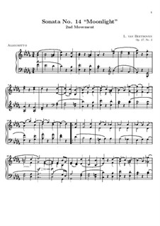 Sonata No.14 for Piano 'Moonlight'. Movement II, Op.27 No.2