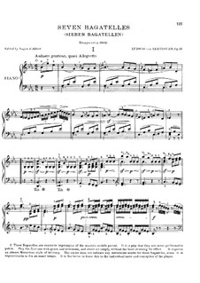 Bagatelle No.1 for Piano, Op.33