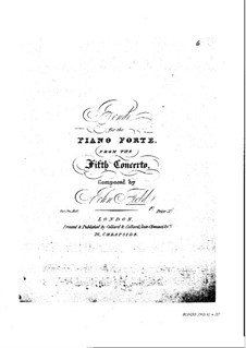 Concerto for Piano and Orchestra No.5 'L'incendie par l'orage', H.39: Concerto for Piano and Orchestra No.5 'L'incendie par l'orage' by John Field
