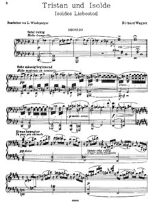 Tristan and Isolda. Isolde's Love-Death (for Piano)