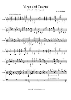 Virgo and Taurus for cello and guitar: Virgo and Taurus for cello and guitar by David W Solomons